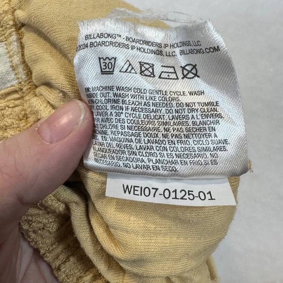 Billabong Essentials Womens Yellow Leaf Jacquard Terry Lounge Set Small - Picture 7 of 16